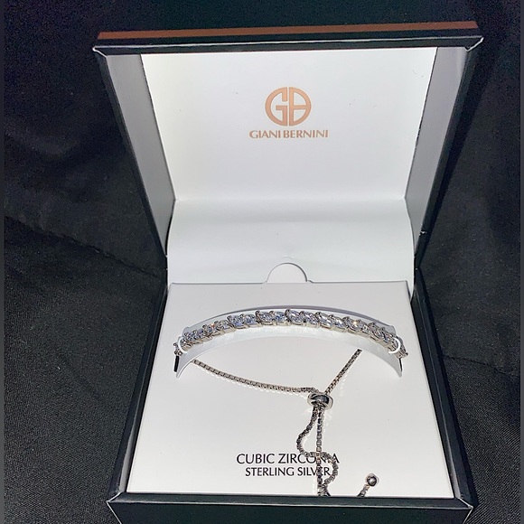 💎 GIANI BERNINI - Marquise Diamond (cz) 10” adjustable Bolo Bracelet .925 (NEW) - Picture 15 of 16